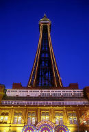 blackpool tower at night
